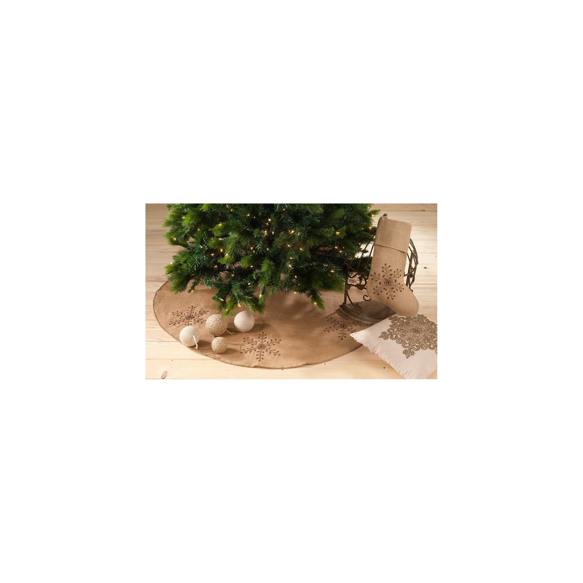 Burlap Tree Skirt, 72" W