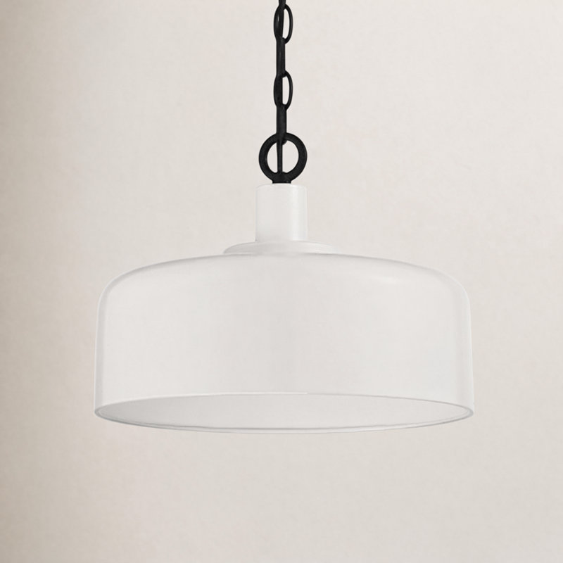 Luminaire suspendu en dome à 1 lumière, Blanc