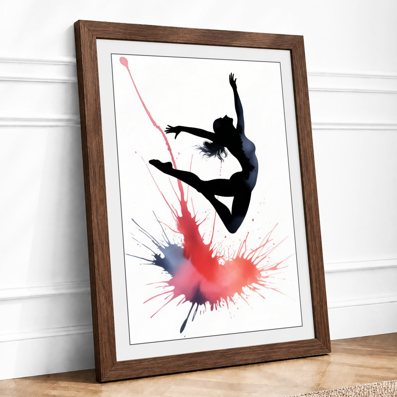 Leap of Freedom Modern - Framed Print, Walnut, A3 - 42.0 x 29.7 cm
