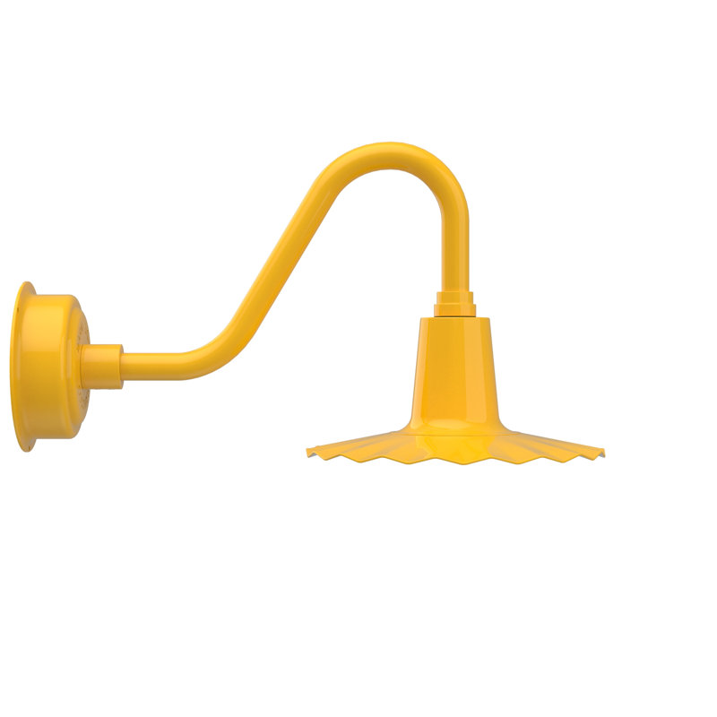 Luminaire de grange d’extérieur à del Iris, H 7,5 po x l 12 po x P 12 po, Jaune