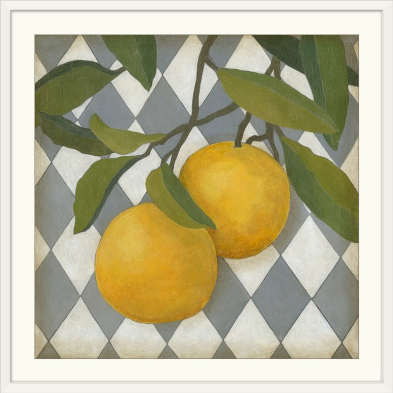 Fruit And Pattern Fruit And Pattern IV by Megan Meagher - Print, 38" H x 38" W x 1" D, White Framed