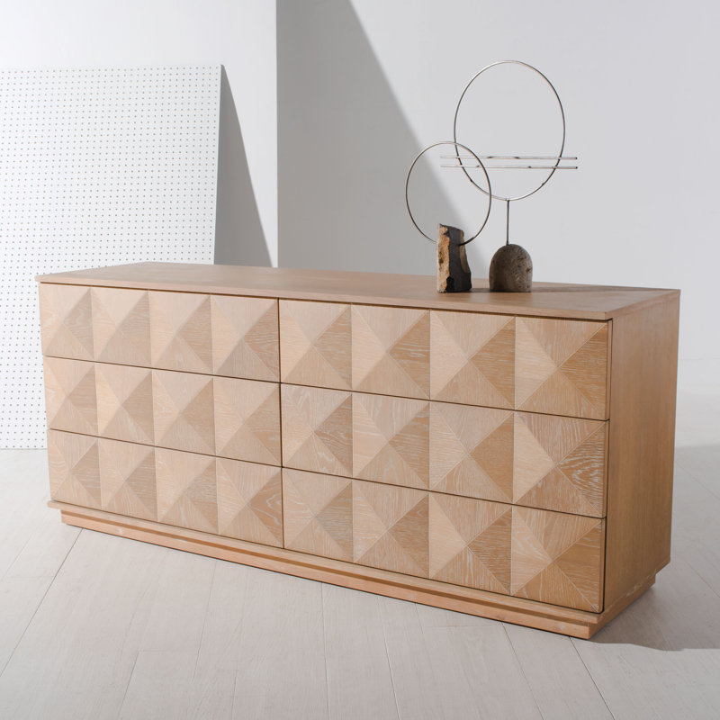 Commode double 6 tiroirs Iriye, Naturel