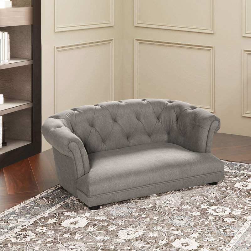 Canapé Chesterfield pour animal 36,5 po Dujo, Gris clair