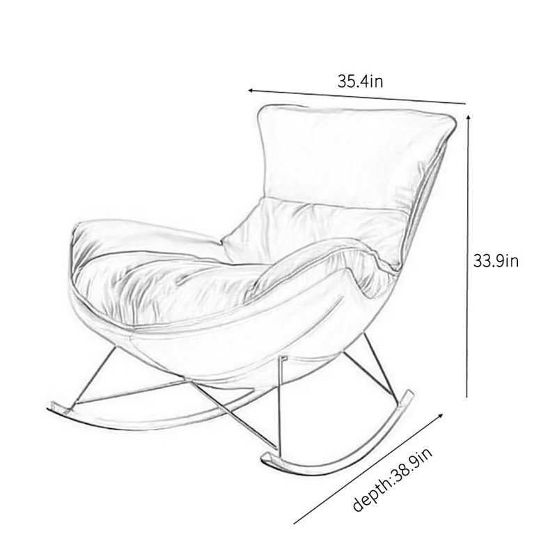 Chaise berçante en métal de haute qualité Nordic Leisure, Gris foncé