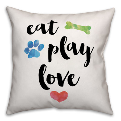 Coussin décoratif «Eat Play Love»