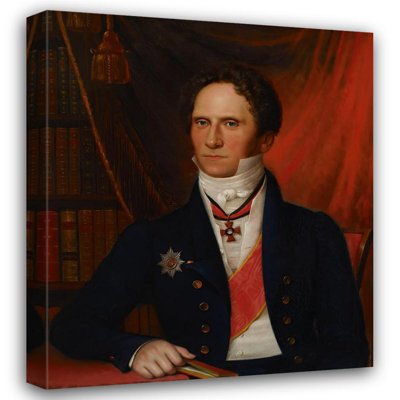 "Portrait of Baron Carl Johan Walleen" by  Johan Erik Lindh - Gallery Wrap Canvas Wall Art