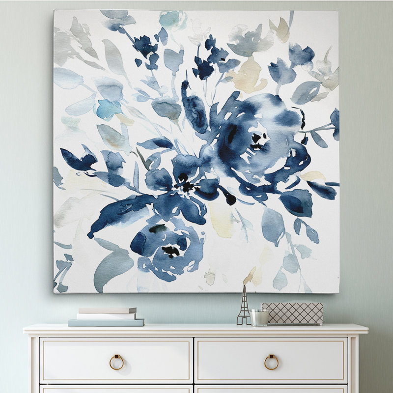 Reproduction de peinture « Indigo Garden I » Arlenis, H 40 po x l 40 po x P 1,5 po, Toile tendue, Sans cadre