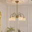Lustre en laiton brossé 6 lumières pour salle à manger