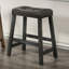 Ensemble de 2 tabourets de comptoir rustiques, tabourets de bar de ferme en bois sans dossier de 25 pouces avec siège en similicuir, finition patinée, conception peu encombrante