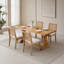 Ensemble de 2 chaises de salle à manger rembourrées en rotin avec structure en bois franc naturel, beige