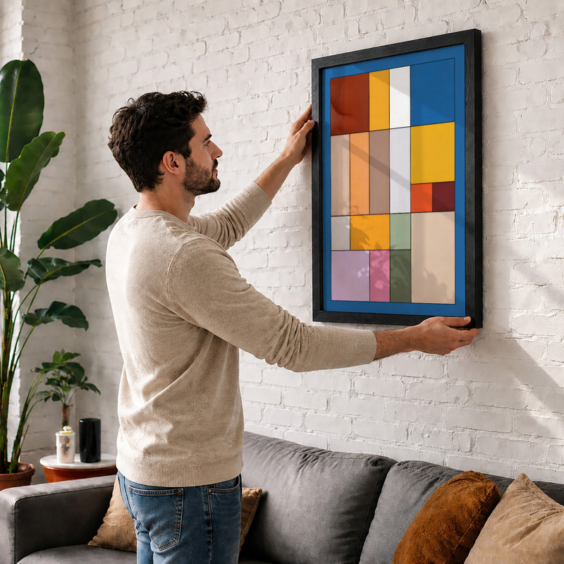 Colour Fields Geometric - Print, Black, A3 - 42.0 x 29.7 cm