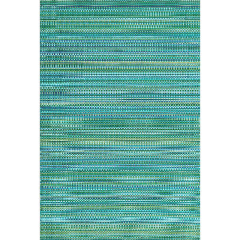 Tropical Blue and Green Reversible Synthetic 5x8 Area Rug