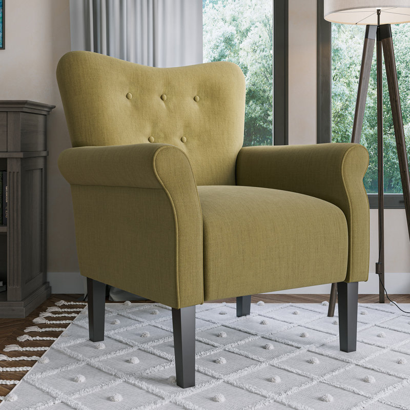  Fauteuil d'appoint rembourré 30,3 po Modern, Lin avocat
