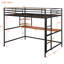  Lit mezzanine en métal avec bureau, tablette intégrée, structure en acier robuste, solution de travail et de sommeil fonctionnelle et peu encombrante pour toute pièce-573349080