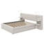 Grand lit plateforme tapissier avec lumières de lecture, cadre de lit plateforme en lin avec tiroirs, lit gigogne et tablettes-1079933970