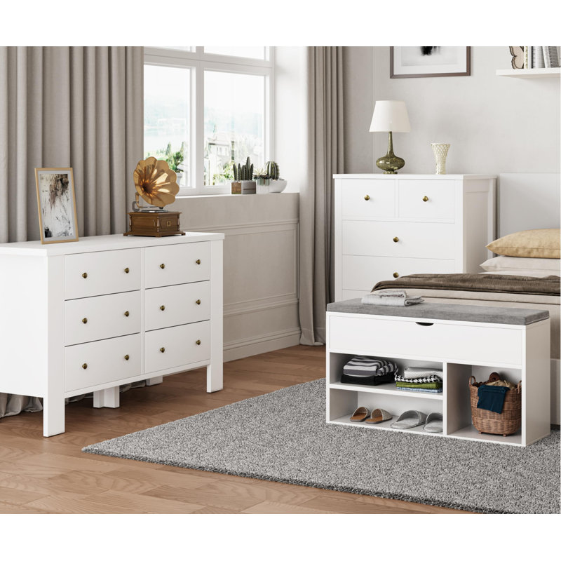 Shoe Storage Bench, White
