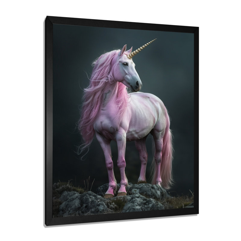 «Pink White Unicorns Dream Mythical Creature», reproduction d'art mural Mythical Creatures, H 20 po x l 12 po x P 1 po