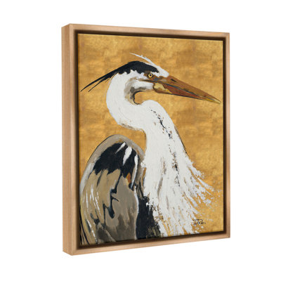 «Heron On Gold Motif» par Patricia Pinto sur toile