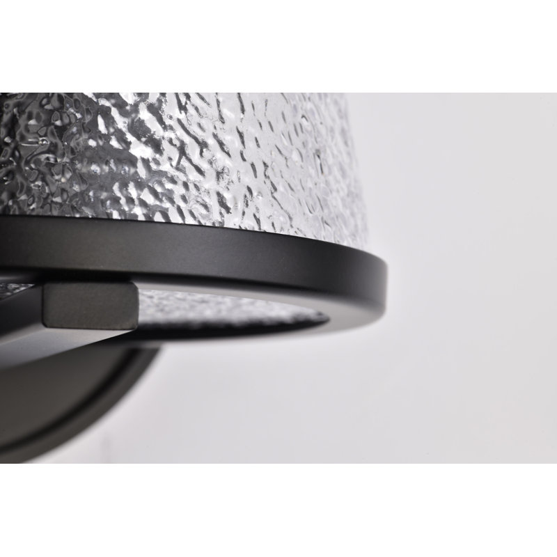 Sluis - 1 Light Vanity - Hammered Glass, Black