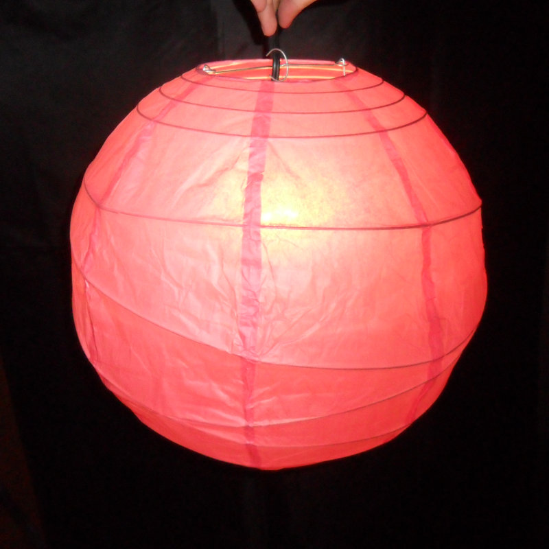 40cm H Paper Round Pendant Shade ( Clip On ), Fuchsia