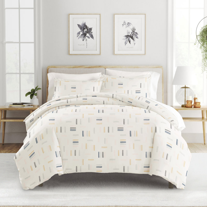 Ensemble de housse de couette Geo Dash, Blanc, Grand