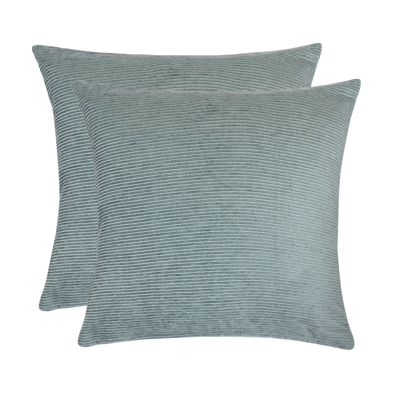  Indoor/Outdoor Square Polyester Pillow Cover & Insert, Duck Egg
