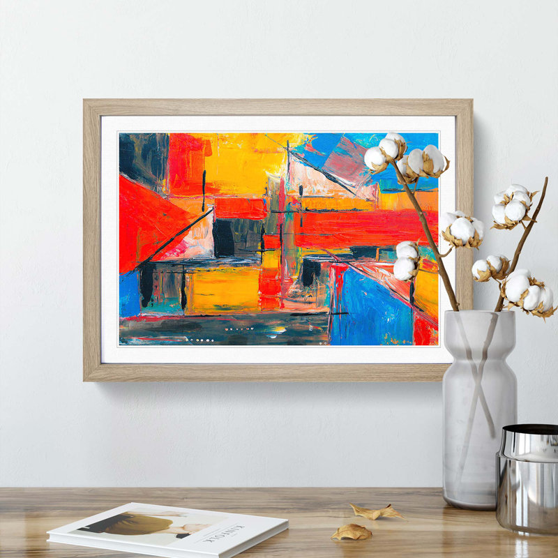 Abstract Vol.388 by S.Johnson - Framed Print, 48cm H x 65cm W x 2cm D, Oak Framed