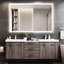 Miroir de salle de bain 60 po x 40 po avec DEL, imperméable, cadre en aluminium, contrôle tactile intelligent, fixation murale pour la salle de bain
