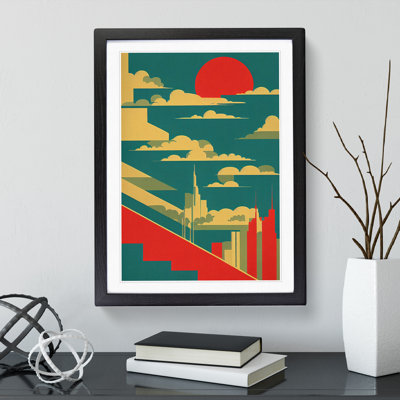 City Skyline Retro Art No.5 - Wall Art