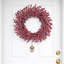 Décoration de Noël 22 po avec couronne de fleurs de houx rouges givrées
