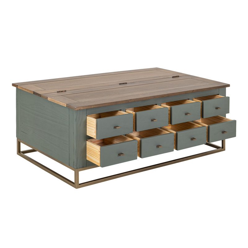 8 Drawers, Hinged Top Cocktail Table