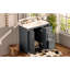 Meuble-lavabo 36 po avec lavabo en céramique, structure en bois massif, 3 tiroirs et portes à fermeture en douceur pour un grand rangement-111123846