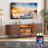 TV Stand for TVs up to  With Glass Flip Doors, LED Lights & Hidden Power Strip-1301896501