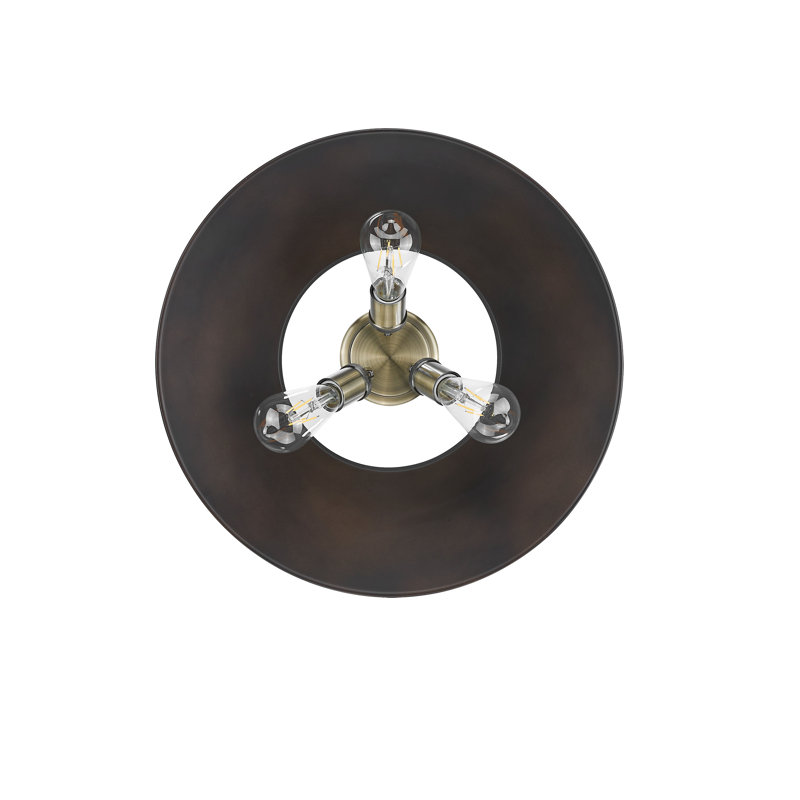 Plafonnier encastré 3 lumières Weatherford, Laiton vieilli, Rubbed Bronze