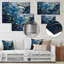 «Gold and Blue Marble Mosaic Agate III», reproduction d'art murale abstraite en métal-965406498