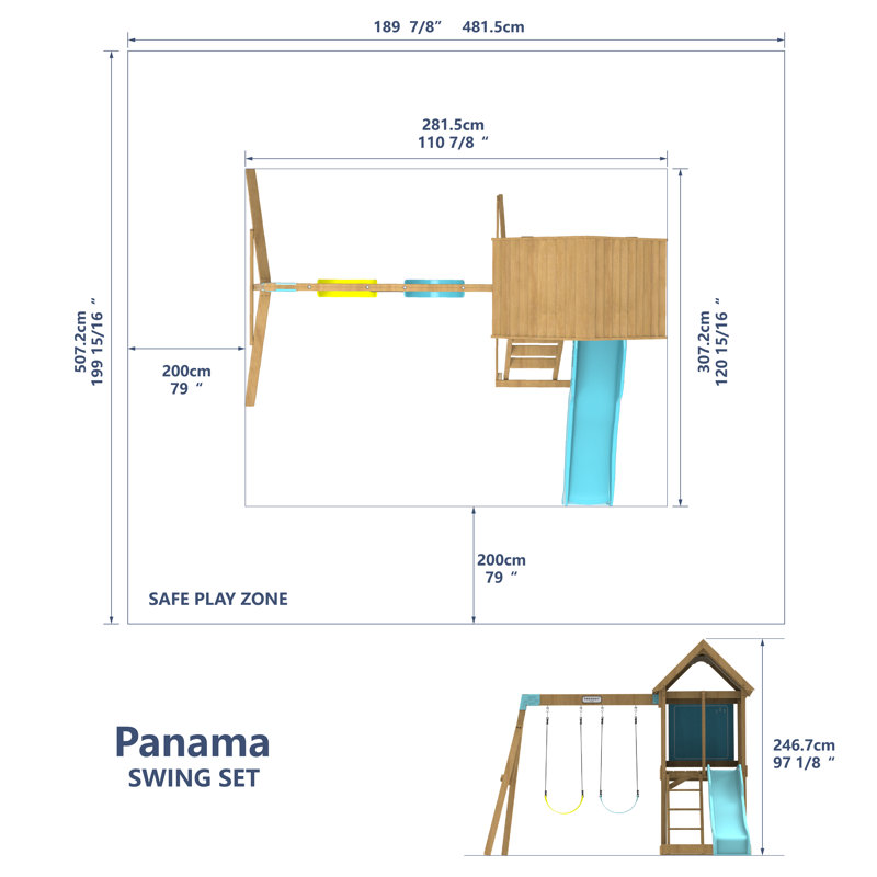 Teamson Kids Manufactured Wood Swing Set with 1 Slide(s)