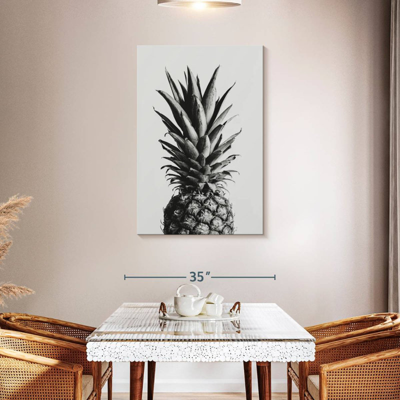Yarlin Pineapple Black And White I, 45" H x 30" W