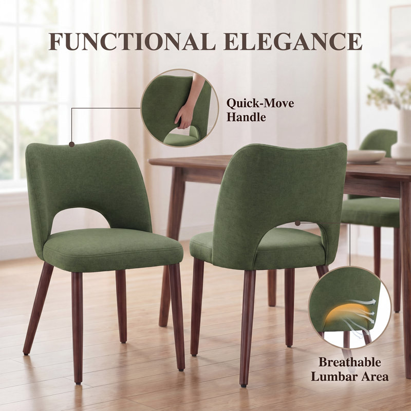 Upholstered Dining Chair, Green