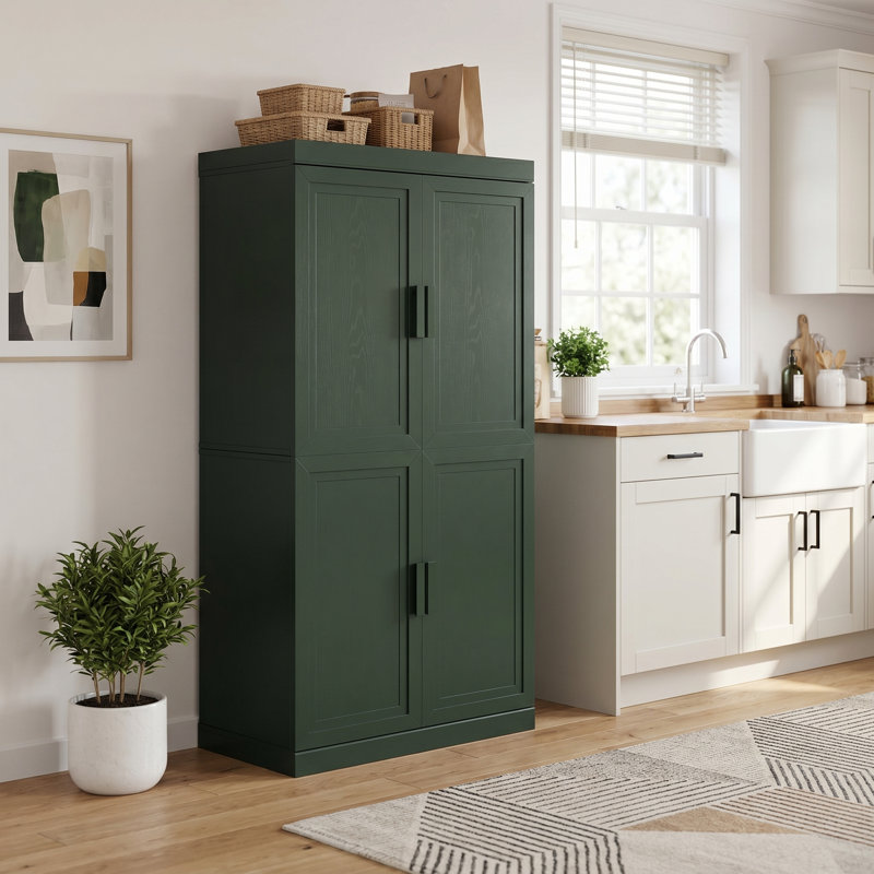 Armoire de rangement avec tablettes réglables Nashaya, Vert foncé, 2 PCs-31"H+31"H