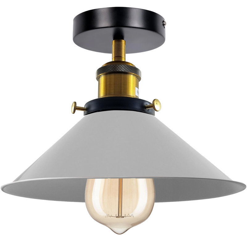 Denzel Semi Flush Mount, White