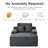 49" Modern Soft Corduroy Chaise Lounge Upholstered Sleeper Sofa Bed, No Assembly Required Floor Boneless Sofa-776057873
