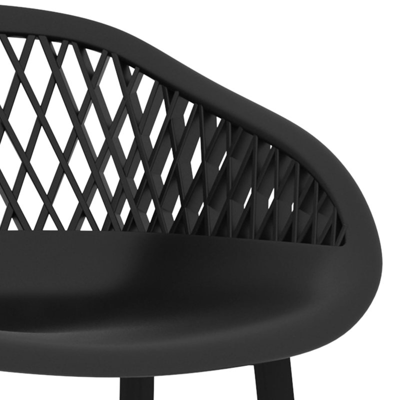 Barber 4 - Person Dining Set, Black, Black