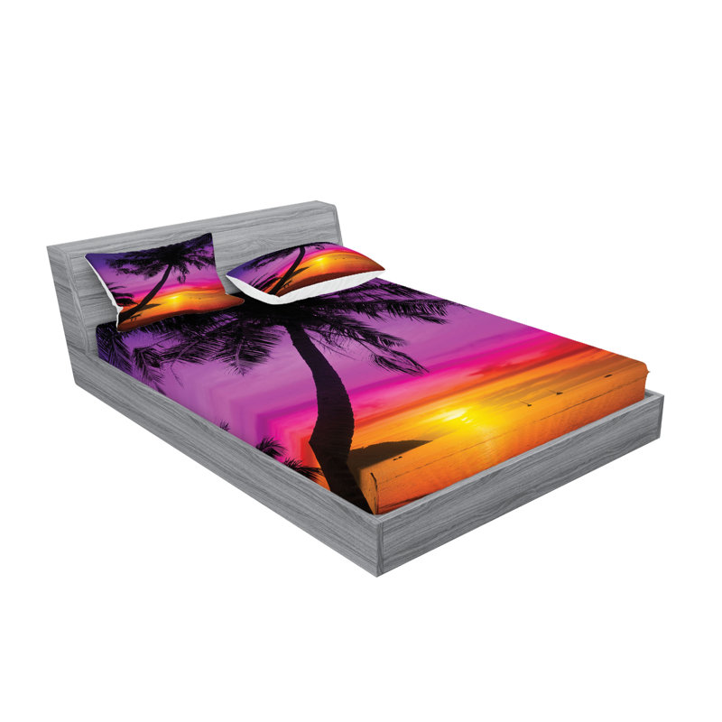 Drap-housse et coussin décoratif Ambesonne, Ensemble de draps pour très grand lit californien