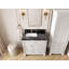 Paris 36 In. W X 22 In. D Left Offset Sink Bathroom Vanity In White With Cove Edge Quartz-102404703