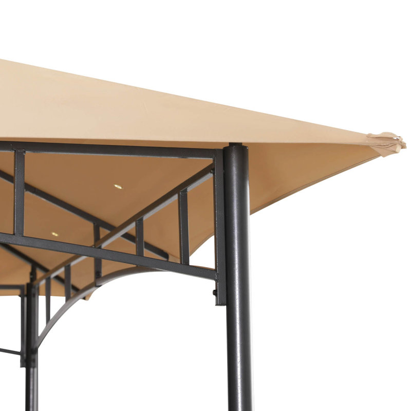 12 Ft. W x 10 Ft. D Steel Patio Gazebo The Soft Roof Gazebos, Beige