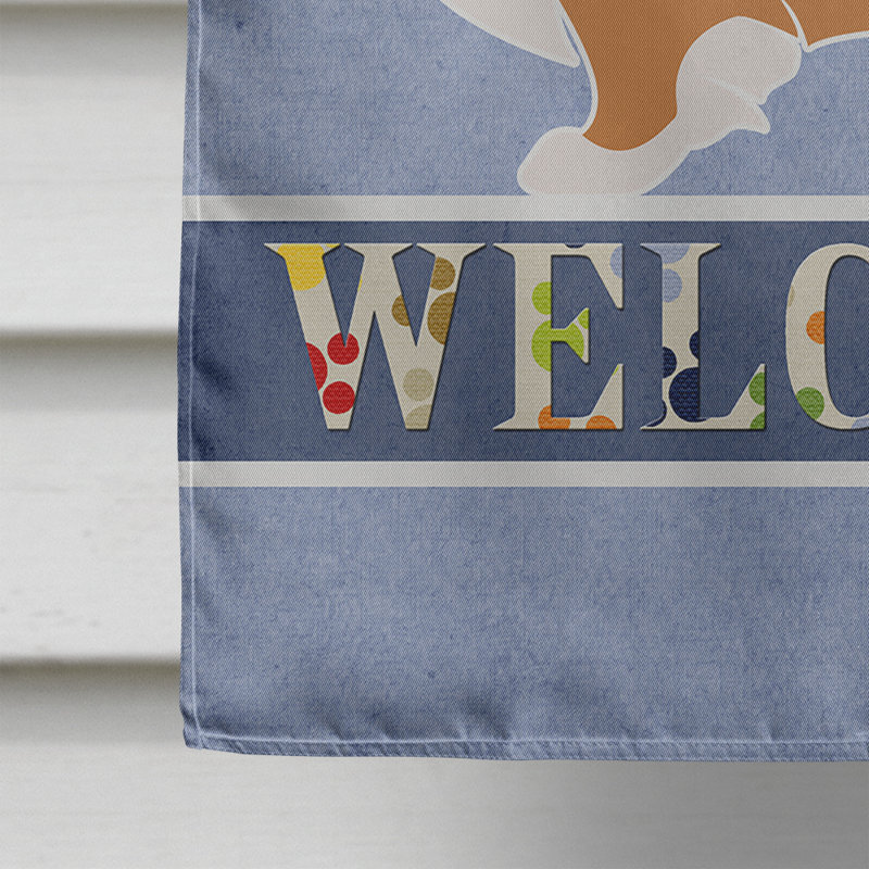 Double Sided 40'' H x 28'' W Polyester House Flag, Standing Brown Pekingese
