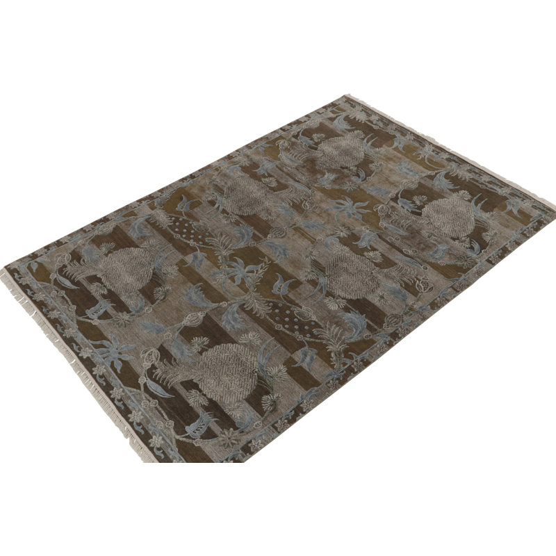 Handmade Silk and Wool Area Rug