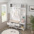 Multi-Purpose Hallway Hall Tree With Removable Linen Cushioned Entryway Bench, Coat Rack, Storage Shelves, And DIY Pegboard,For Hallways, Living Room-1792622459