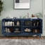 Élégant buffet doté de portes à motif sophistiqué avec un design à rainures arquées dans un agencement élégant à quatre portes, réglable, adapté pour le bureau, le vestibule et le salon