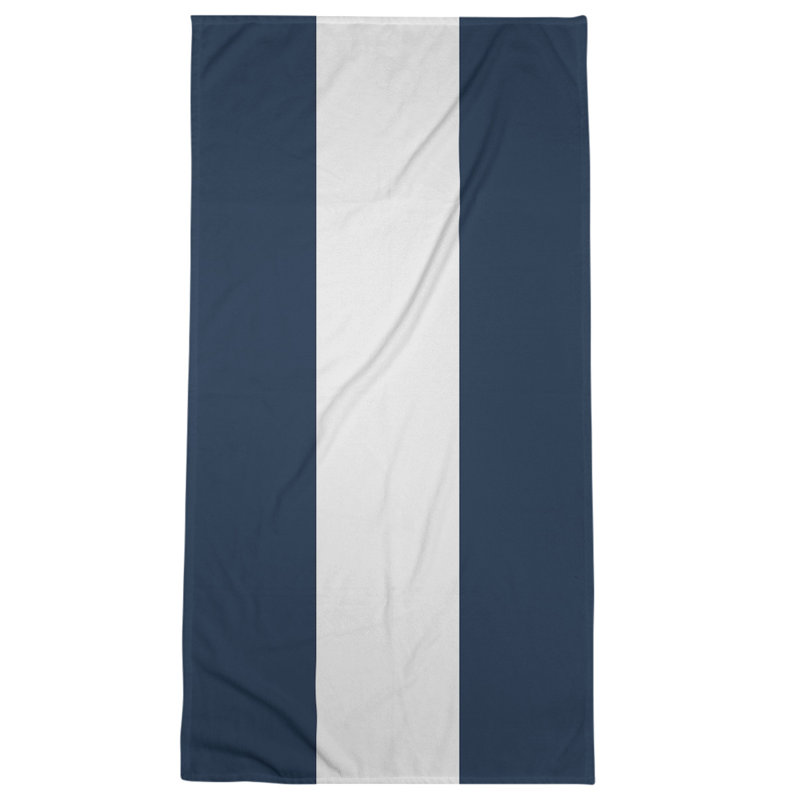 Bath Towel, Navy Blue/Off White